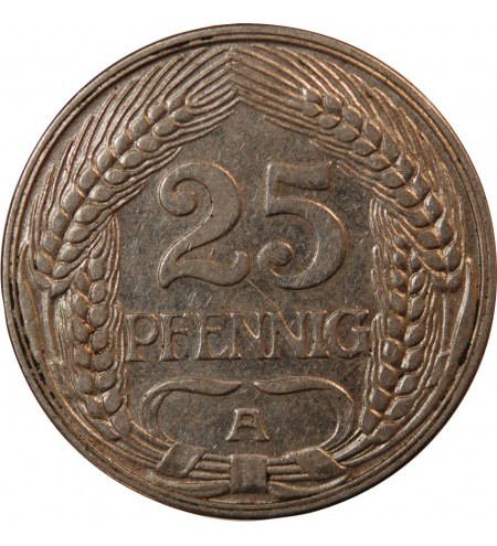 ALLEMAGNE, WILHELM II - 25 PFENNIG 1910 A BERLIN