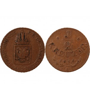 AUTRICHE, FRANÇOIS II - 1/2 KREUZER 1816 A VIENNE 2