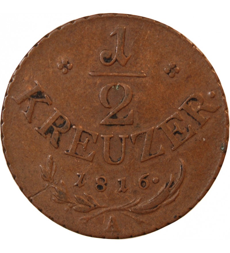 AUTRICHE, FRANÇOIS II - 1/2 KREUZER 1816 A VIENNE