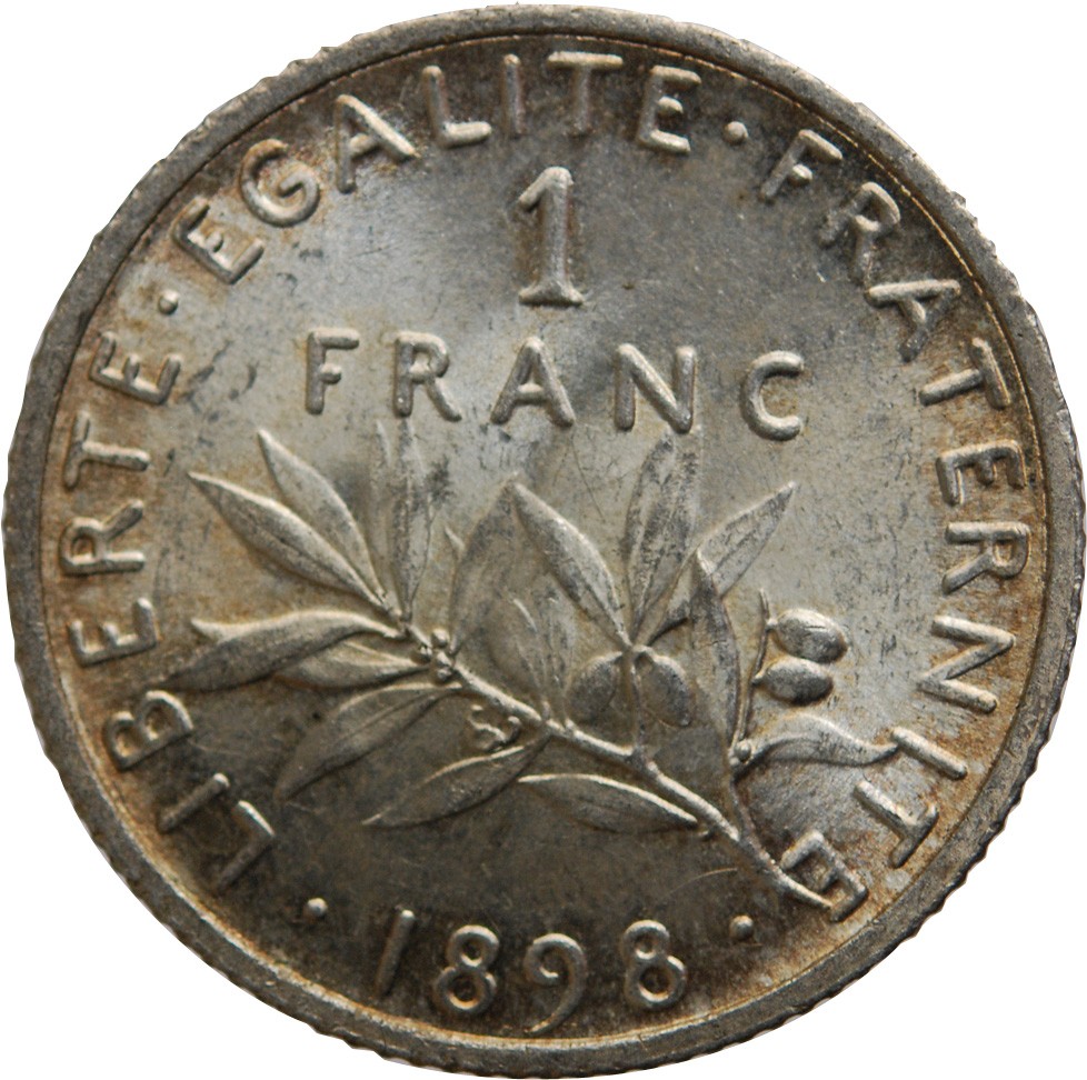 1 franc semeuse 1898, Vente monnaie 1 franc  Suffren Numismatique