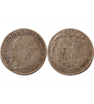 ALLEMAGNE, PRUSSE, FRIEDRICH II - 1/3 THALER ARGENT 1770 B BRESLAU 2