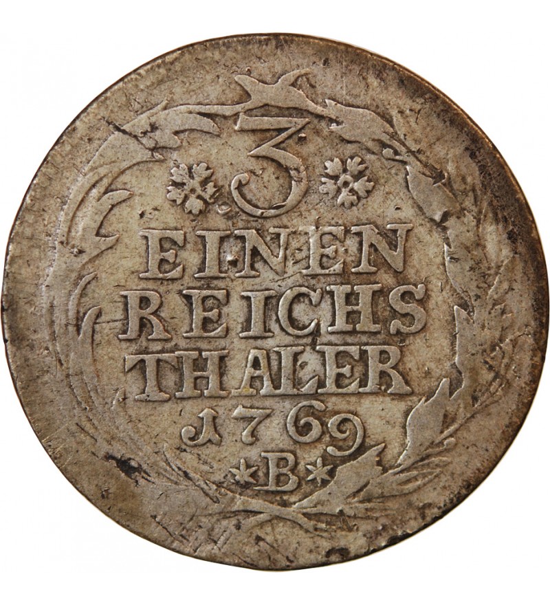 ALLEMAGNE, PRUSSE, FRIEDRICH II - 1/3 THALER ARGENT 1769 B BRESLAU