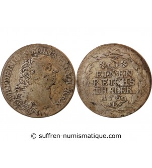 ALLEMAGNE, PRUSSE, FRIEDRICH II - 1/3 THALER ARGENT 1769 B BRESLAU