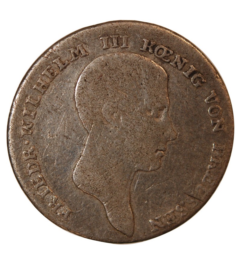 ALLEMAGNE, PRUSSE, FRIEDRICH WILHELM III - 1/6 THALER ARGENT 1812 A BERLIN