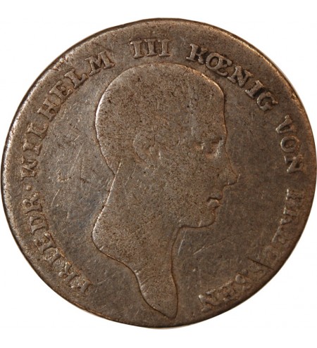 ALLEMAGNE, PRUSSE, FRIEDRICH WILHELM III - 1/6 THALER ARGENT 1812 A BERLIN
