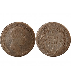 ALLEMAGNE, PRUSSE, FRIEDRICH WILHELM III - 1/6 THALER ARGENT 1812 A BERLIN 2