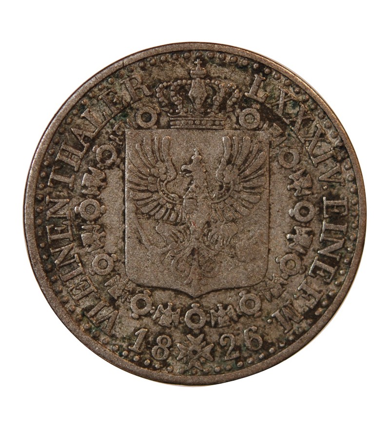 ALLEMAGNE, PRUSSE, FRIEDRICH WILHELM III - 1/6 THALER ARGENT 1826 A BERLIN
