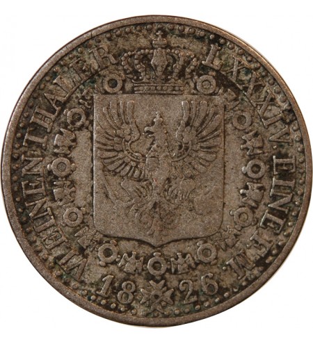 ALLEMAGNE, PRUSSE, FRIEDRICH WILHELM III - 1/6 THALER ARGENT 1826 A BERLIN