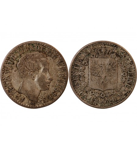 ALLEMAGNE, PRUSSE, FRIEDRICH WILHELM III - 1/6 THALER ARGENT 1826 A BERLIN