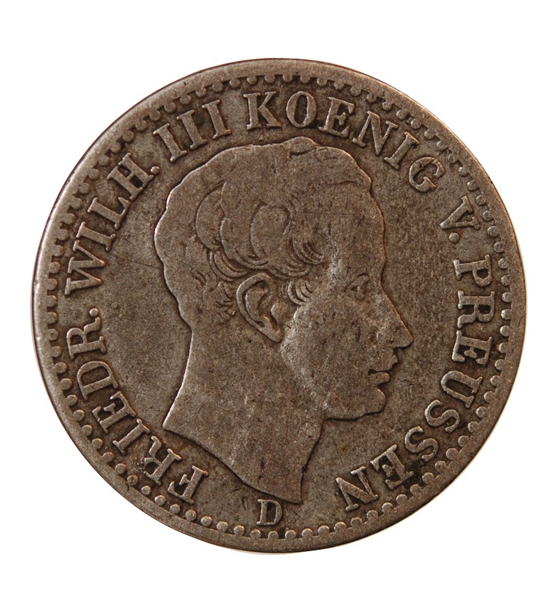ALLEMAGNE, PRUSSE, FRIEDRICH WILHELM III - 1/6 THALER ARGENT 1840 D DÜSSELDORF