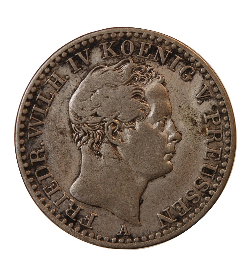 ALLEMAGNE, PRUSSE, FRIEDRICH WILHELM III - 1/6 THALER ARGENT 1843 A BERLIN