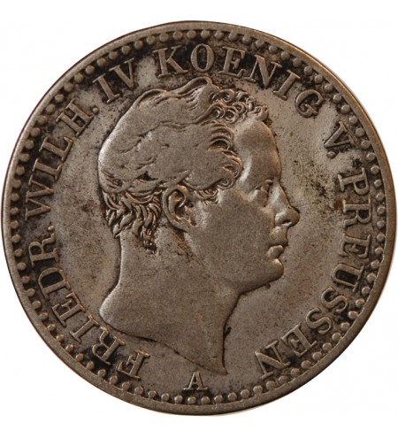 ALLEMAGNE, PRUSSE, FRIEDRICH WILHELM III - 1/6 THALER ARGENT 1843 A BERLIN