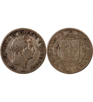 ALLEMAGNE, PRUSSE, FRIEDRICH WILHELM III - 1/6 THALER ARGENT 1843 A BERLIN 2
