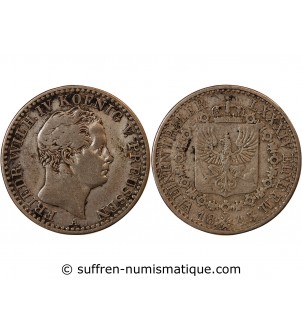 ALLEMAGNE, PRUSSE, FRIEDRICH WILHELM III - 1/6 THALER ARGENT 1843 A BERLIN