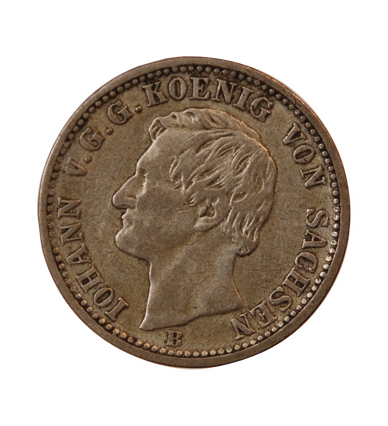 ALLEMAGNE, SAXE, JOHANN I - 1/6 THALER ARGENT 1861 B DRESDE
