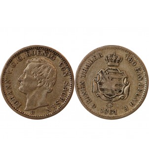ALLEMAGNE, SAXE, JOHANN I - 1/6 THALER ARGENT 1861 B DRESDE 2