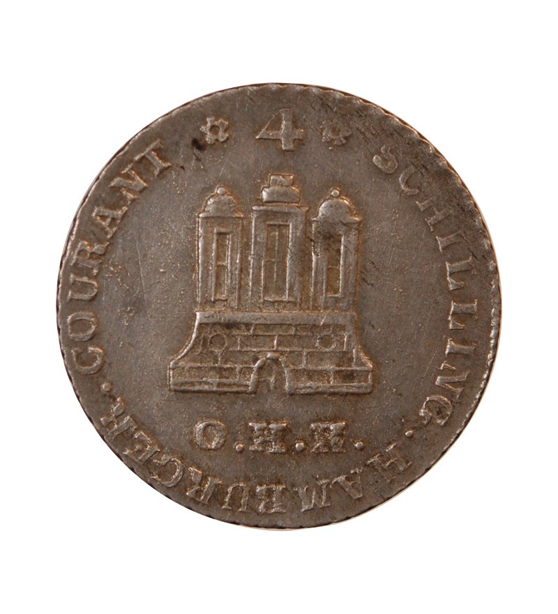 ALLEMAGNE, HAMBOURG - 4 SCHILLING COURANT ARGENT 1797 OHK