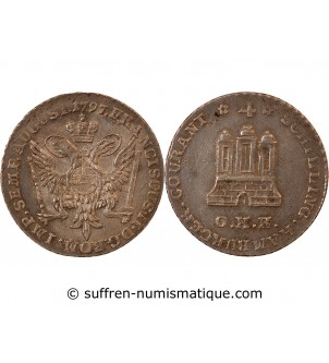 ALLEMAGNE, HAMBOURG - 4 SCHILLING COURANT ARGENT 1797 OHK