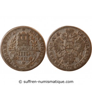 ALLEMAGNE, HAMBOURG, KARL VI - 4 SCHILLING ARGENT 1727 IHL