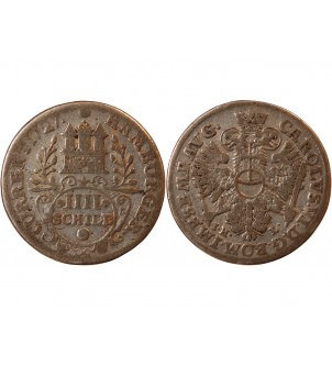 ALLEMAGNE, HAMBOURG, KARL VI - 4 SCHILLING ARGENT 1727 IHL 2