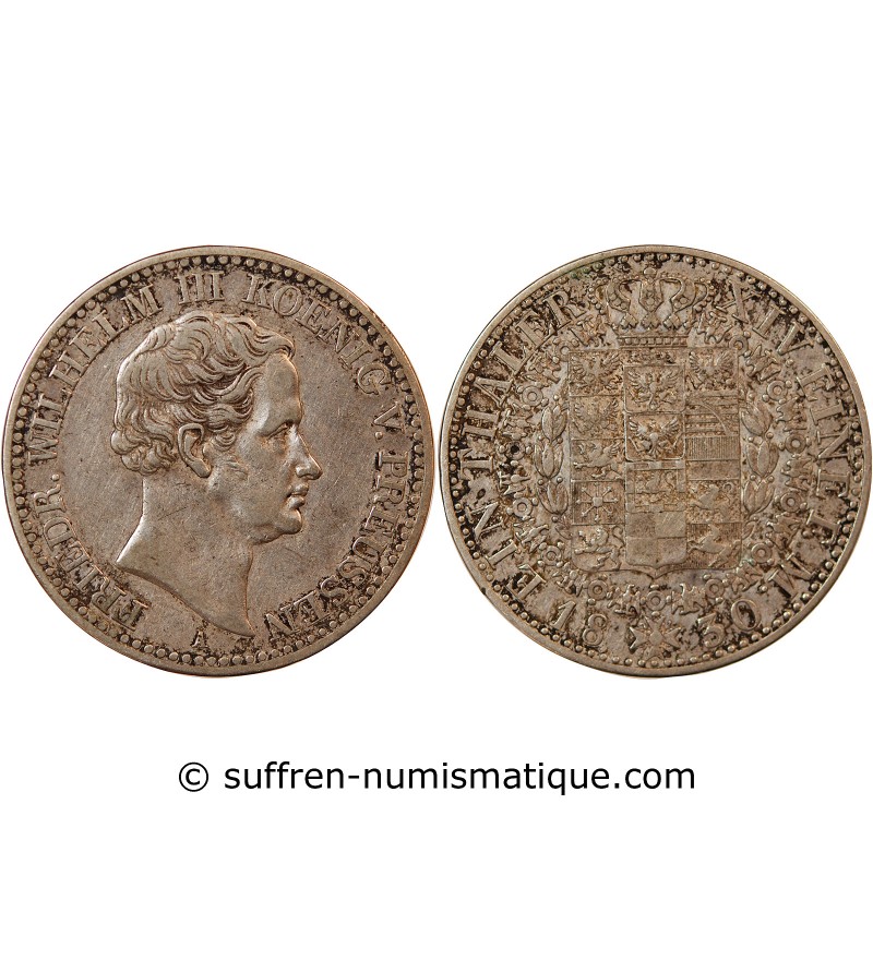 ALLEMAGNE, PRUSSE, FRIEDRICH WILHELM III - THALER ARGENT 1830 A BERLIN