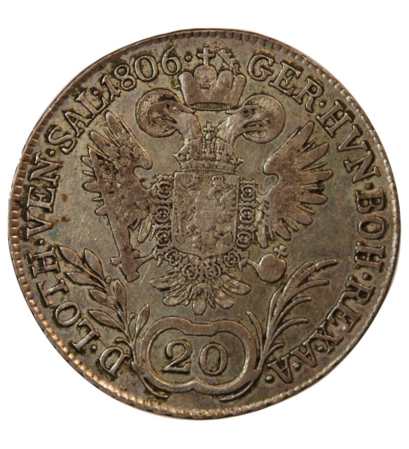 AUTRICHE, FRANÇOIS II - 20 KREUZER ARGENT 1806 B KREMNITZ