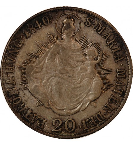 HONGRIE, FERDINAND V - 20 KRAJCZAR ARGENT 1840 B KREMNITZ