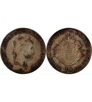 HONGRIE, FERDINAND V - 20 KRAJCZAR ARGENT 1840 B KREMNITZ 2