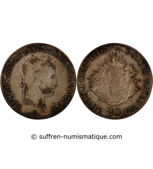 HONGRIE, FERDINAND V - 20 KRAJCZAR ARGENT 1840 B KREMNITZ