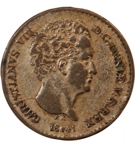 DANEMARK, CHRISTIAN VIII - 4 RIGSBANKSKILLING 1841 FK