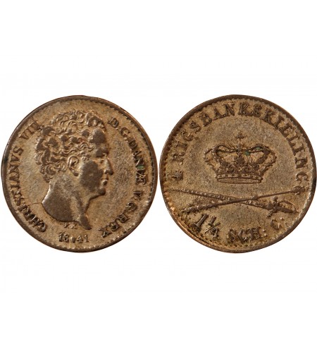 DANEMARK, CHRISTIAN VIII - 4 RIGSBANKSKILLING 1841 FK