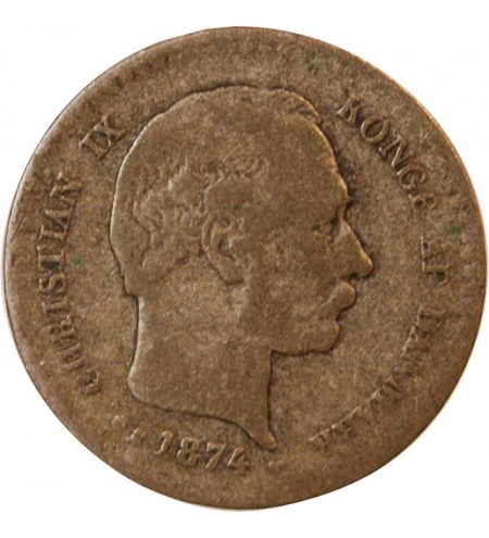DANEMARK, CHRISTIAN IX - 10 ØRE 1874 CS