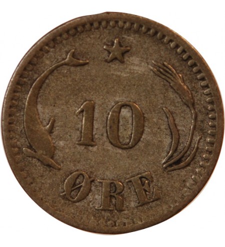 DANEMARK, CHRISTIAN IX - 10 ØRE 1874 CS