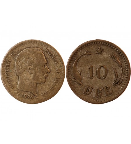DANEMARK, CHRISTIAN IX - 10 ØRE 1874 CS