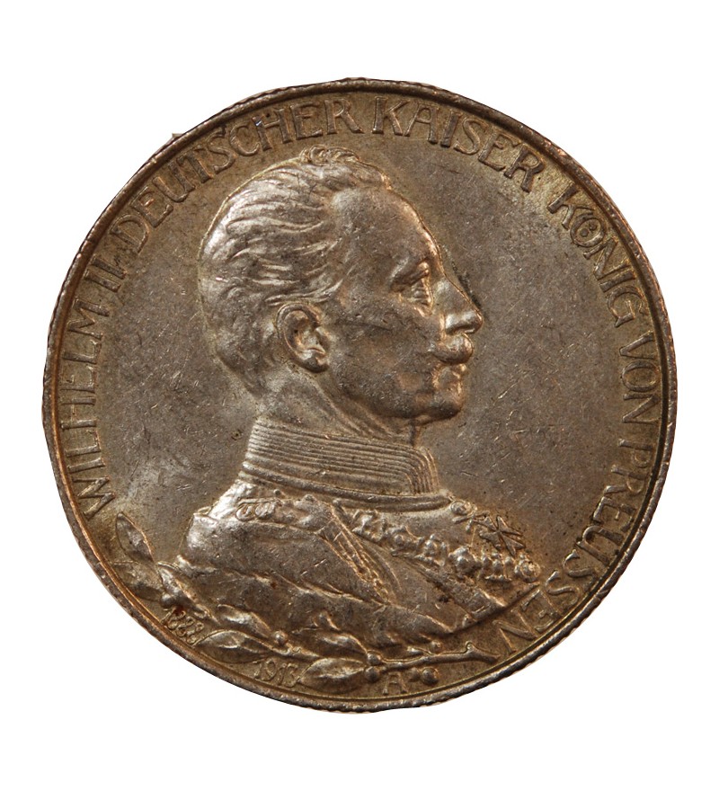 ALLEMAGNE, PRUSSE, WILHELM II - 2 MARK ARGENT 1913 A BERLIN