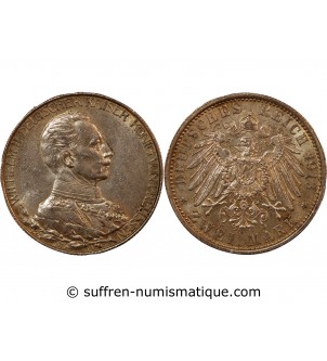 ALLEMAGNE, PRUSSE, WILHELM II - 2 MARK ARGENT 1913 A BERLIN
