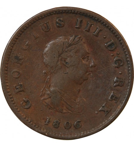 GRANDE-BRETAGNE, GEORGES III - 1/2 PENNY 1806