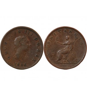 GRANDE-BRETAGNE, GEORGES III - 1/2 PENNY 1806 2