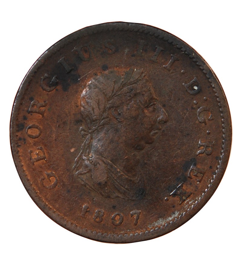 GRANDE-BRETAGNE, GEORGES III - 1/2 PENNY 1807