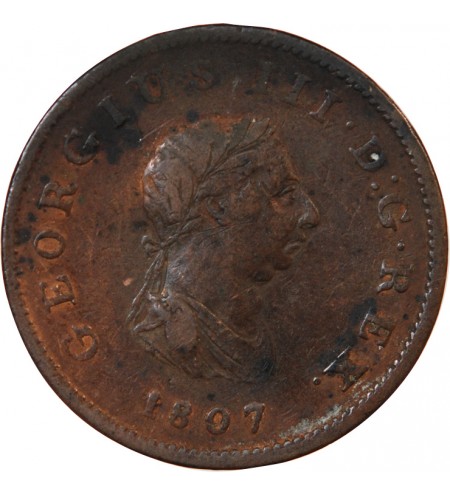 GRANDE-BRETAGNE, GEORGES III - 1/2 PENNY 1807