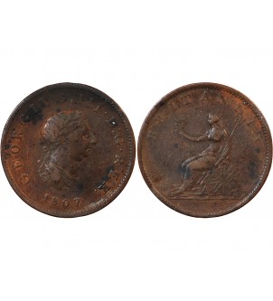 GRANDE-BRETAGNE, GEORGES III - 1/2 PENNY 1807 2