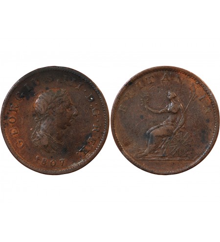 GRANDE-BRETAGNE, GEORGES III - 1/2 PENNY 1807