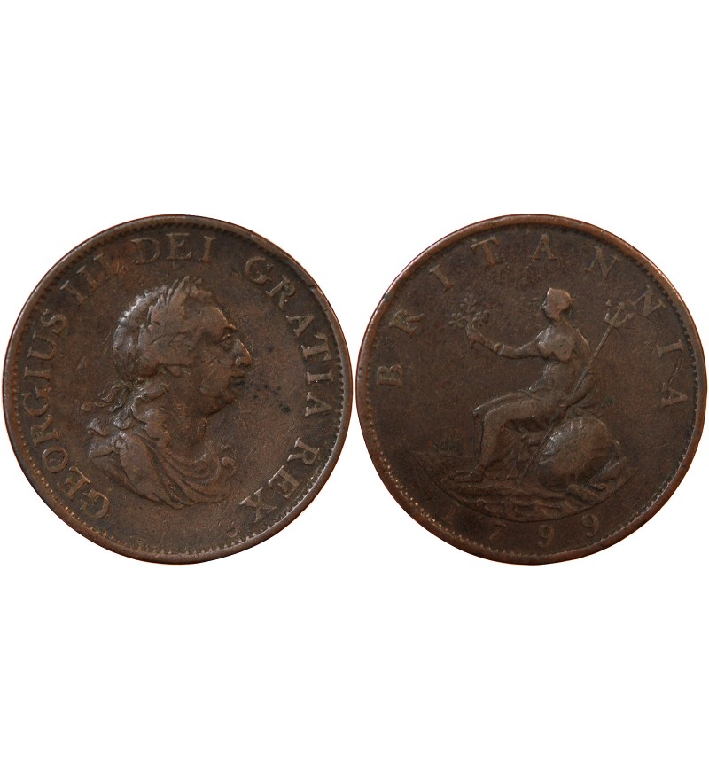 GRANDE-BRETAGNE, GEORGES III - 1/2 PENNY 1799