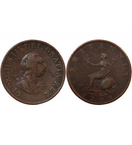 GRANDE-BRETAGNE, GEORGES III - 1/2 PENNY 1799