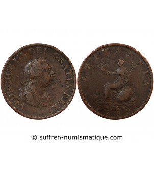 GRANDE-BRETAGNE, GEORGES III - 1/2 PENNY 1799