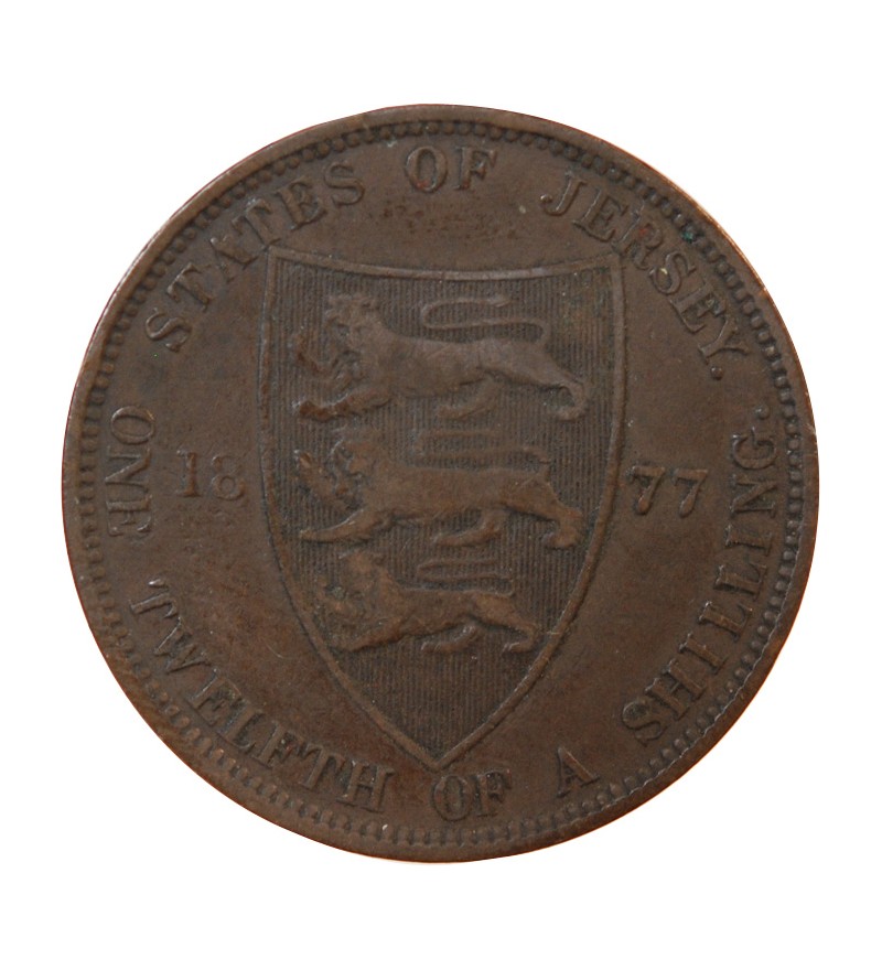 JERSEY, VICTORIA - 1/12 SHILLING 1877 H