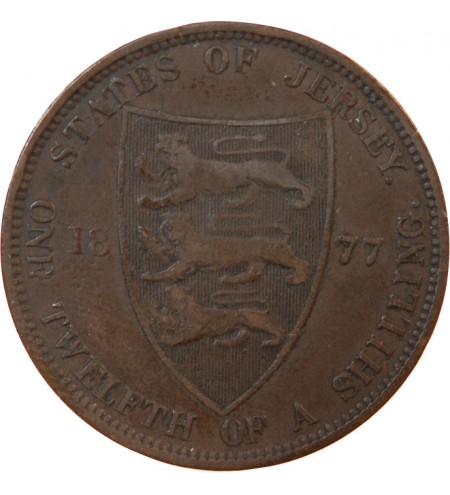 JERSEY, VICTORIA - 1/12 SHILLING 1877 H