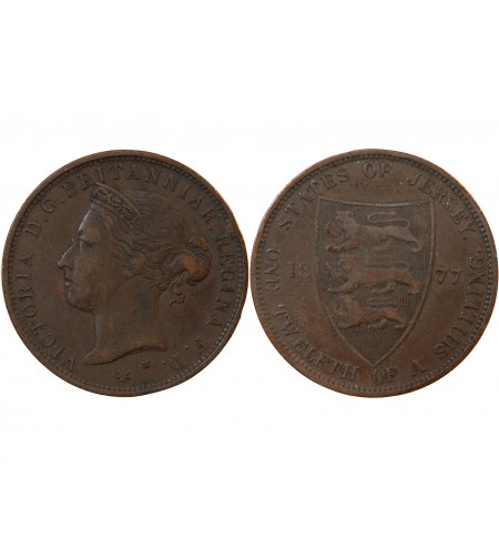 JERSEY, VICTORIA - 1/12 SHILLING 1877 H