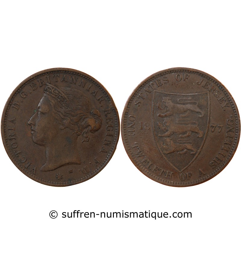 JERSEY, VICTORIA - 1/12 SHILLING 1877 H