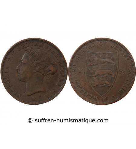 JERSEY, VICTORIA - 1/12 SHILLING 1877 H